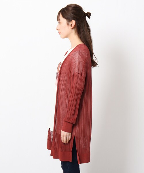 THE SHOP TK (ザ ショップ ティーケー )の「◆シアーリブトッパーカーディガン(カーディガン/ボレロ・レディース・チャコールグレー/ワインレッド/ライトベージュ・12/13)」の14枚目の写真