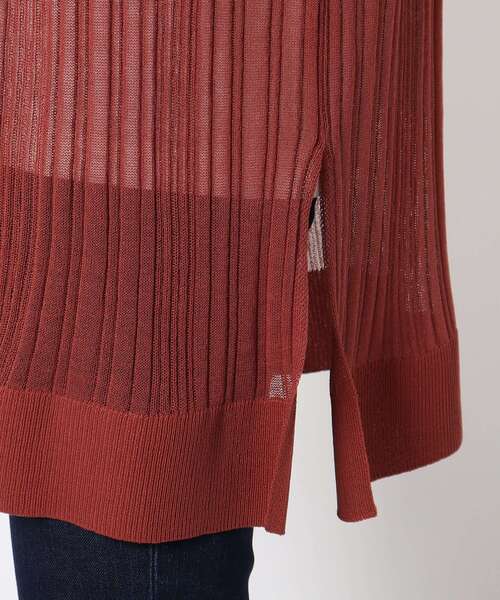 THE SHOP TK (ザ ショップ ティーケー )の「◆シアーリブトッパーカーディガン(カーディガン/ボレロ・レディース・チャコールグレー/ワインレッド/ライトベージュ・12/13)」の6枚目の写真