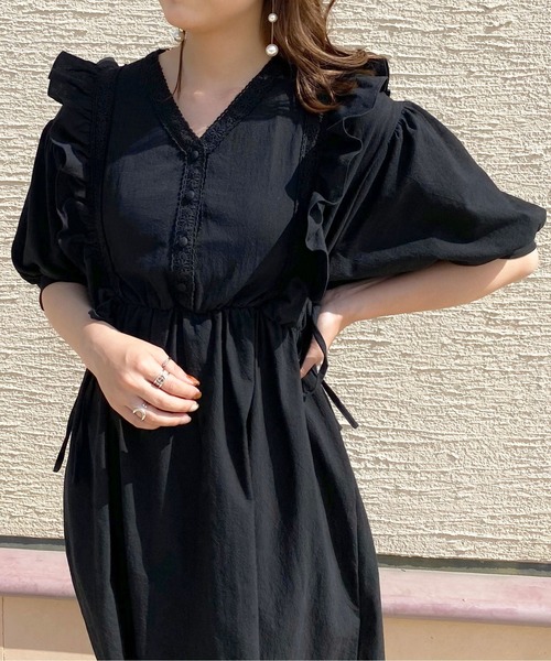 apres jour(アプレジュール)の「フリルレース使いワンピ【ZOZOTOWN限定アイテム】(ワンピース・レディース・ブラック/ベージュ/アイボリー・X-LARGE/フリー)」の11枚目の写真
