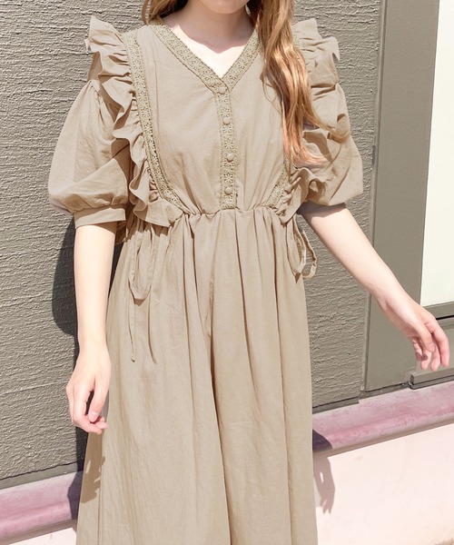 apres jour(アプレジュール)の「フリルレース使いワンピ【ZOZOTOWN限定アイテム】(ワンピース・レディース・ブラック/ベージュ/アイボリー・X-LARGE/フリー)」の14枚目の写真