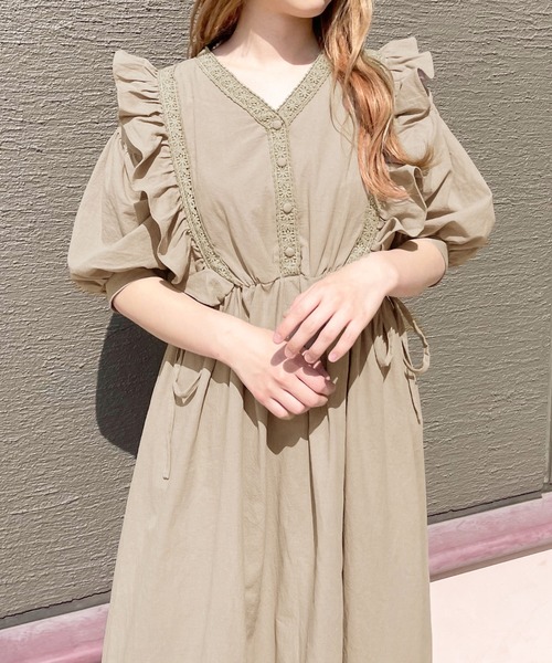 apres jour(アプレジュール)の「フリルレース使いワンピ【ZOZOTOWN限定アイテム】(ワンピース・レディース・ブラック/ベージュ/アイボリー・X-LARGE/フリー)」の20枚目の写真