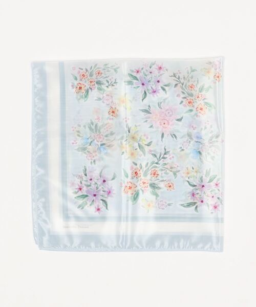 Samantha Thavasa(サマンサタバサ)の「新オリジナルフラワー柄スカーフ(バンダナ/スカーフ・レディース・ライトグレー/ライトブルー・FREE)」の3枚目の写真