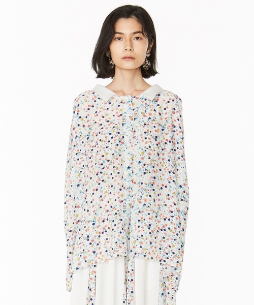 ANEVER（アンエバー）の「【SEDUM】フラワープリント ブラウス（シャツ/ブラウス・レディース・ホワイト系/ブラック系・38）」の7枚目の写真