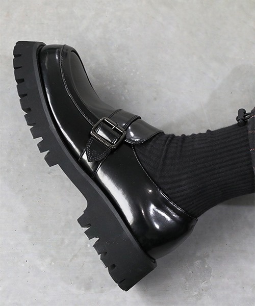 WESTBOY（ウエストボーイ）の「【WB ORIGINALS】Monk Strap Glossy Chunky Coin Loafer WO21S313SH（ドレスシューズ・メンズ・ブラック・42/43/40/41）」の4枚目の写真