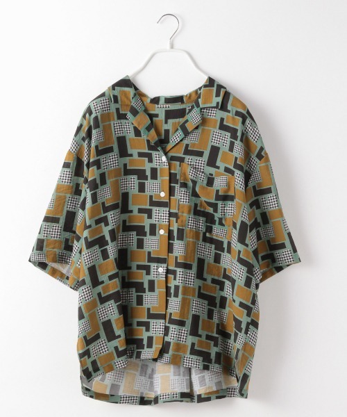 LOWRYS FARM（ローリーズファーム）の「アッシュコラボカイキンシャツ　959038（シャツ/ブラウス・レディース・アイボリー/グリーン・FREE）」の2枚目の写真