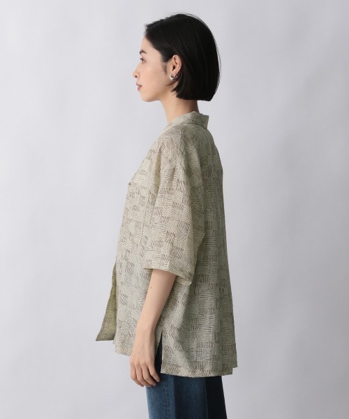 LOWRYS FARM（ローリーズファーム）の「アッシュコラボカイキンシャツ　959038（シャツ/ブラウス・レディース・アイボリー/グリーン・FREE）」の7枚目の写真