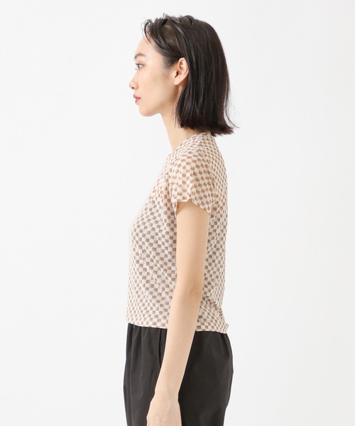 ALAND（エーランド）の「3.3 Field Trip／チェッカーボード半袖T　2218873（Tシャツ/カットソー・レディース・ブラック/ベージュ・FREE）」の3枚目の写真