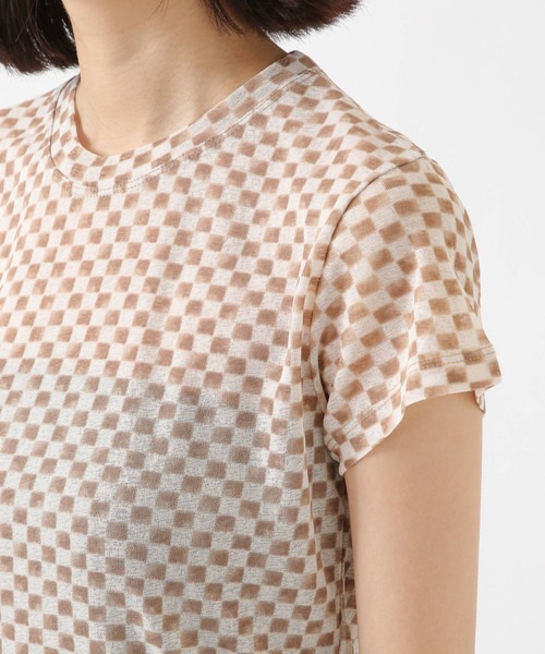 ALAND（エーランド）の「3.3 Field Trip／チェッカーボード半袖T　2218873（Tシャツ/カットソー・レディース・ブラック/ベージュ・FREE）」の5枚目の写真