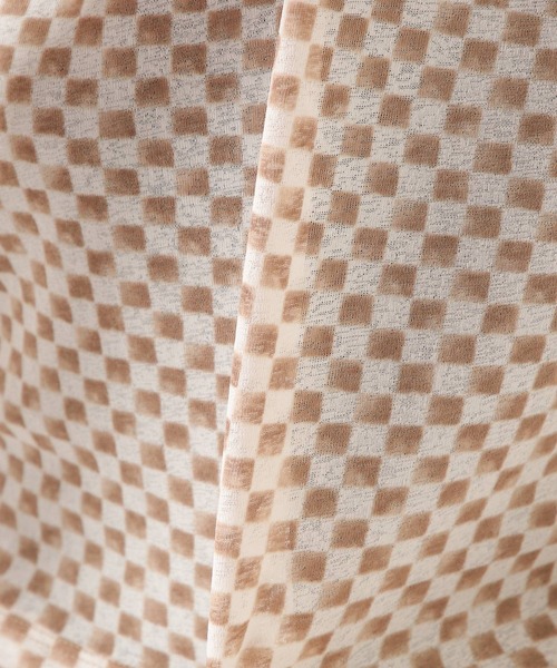 ALAND（エーランド）の「3.3 Field Trip／チェッカーボード半袖T　2218873（Tシャツ/カットソー・レディース・ブラック/ベージュ・FREE）」の7枚目の写真