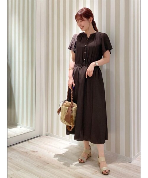 DRESKIP（ドレスキップ）の「◆デジンシャ－リングワンピース（ワンピース・レディース・ネイビー/カーキ/ダークブラウン・03/02/04）」の2枚目の写真