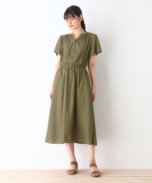 DRESKIP（ドレスキップ）の「◆デジンシャ－リングワンピース（ワンピース・レディース・ネイビー/カーキ/ダークブラウン・03/02/04）」の8枚目の写真