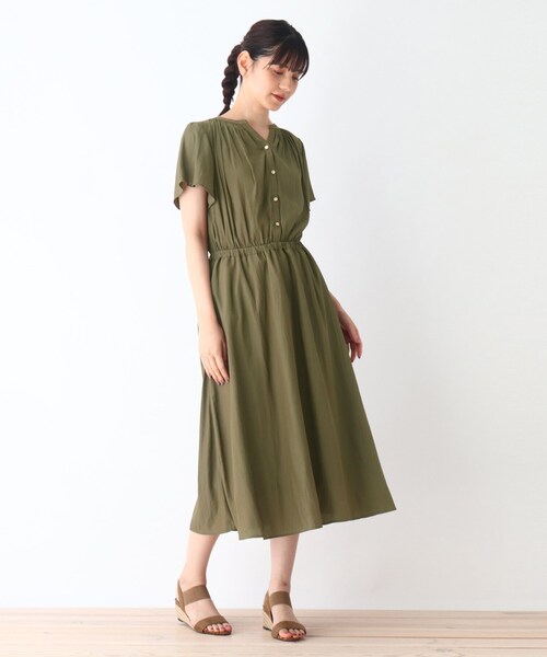 DRESKIP（ドレスキップ）の「◆デジンシャ－リングワンピース（ワンピース・レディース・ネイビー/カーキ/ダークブラウン・03/02/04）」の13枚目の写真