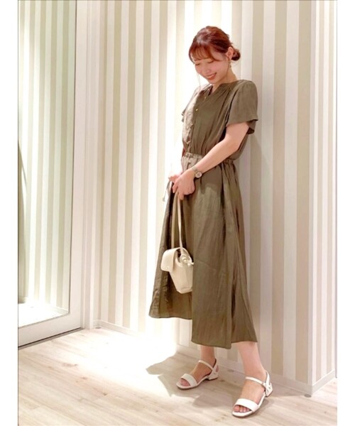 DRESKIP（ドレスキップ）の「◆デジンシャ－リングワンピース（ワンピース・レディース・ネイビー/カーキ/ダークブラウン・03/02/04）」の6枚目の写真