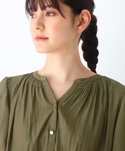 weakend/フロントクロスシャツドレス/宏海深海/着痩せ/新品 DRESKIP（ドレスキップ）の「◇デジンシャ－リングワンピース