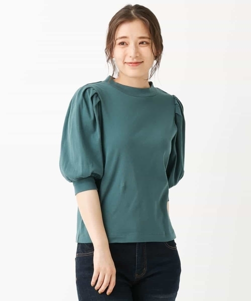 MK MICHEL KLEIN（エムケーミッシェルクラン）の「ボリュームスリーブ カットソー/洗える（Tシャツ/カットソー・レディース・ブラック/グリーン/グレイッシュベージュ・38）」の5枚目の写真