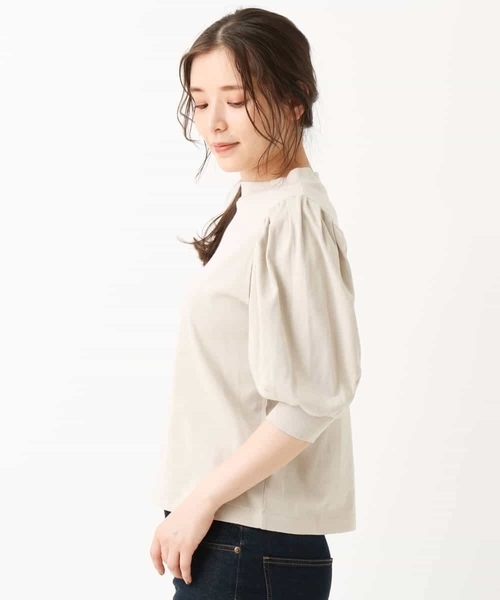 MK MICHEL KLEIN（エムケーミッシェルクラン）の「ボリュームスリーブ カットソー/洗える（Tシャツ/カットソー・レディース・ブラック/グリーン/グレイッシュベージュ・38）」の8枚目の写真