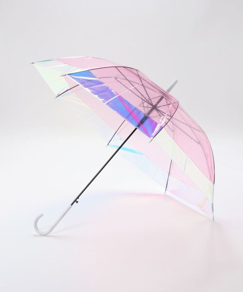 SESTO（セスト）の「gu21aw/オーロラ切継ぎビニール傘60cm（長傘・レディース・グレー/ピンク/クリア・ONE SIZE）」の11枚目の写真