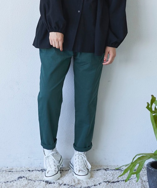 Libra Cue（リブラ キュー）の「リラックスコットンテーパードパンツ（その他パンツ・レディース・ブラック/レッド/グリーン/アイボリー・FREE）」の3枚目の写真