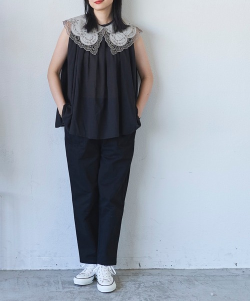 Libra Cue（リブラ キュー）の「リラックスコットンテーパードパンツ（その他パンツ・レディース・ブラック/レッド/グリーン/アイボリー・FREE）」の7枚目の写真