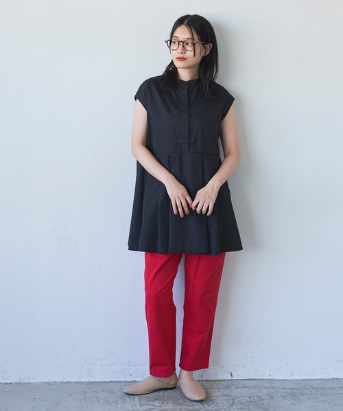 Libra Cue（リブラ キュー）の「リラックスコットンテーパードパンツ（その他パンツ・レディース・ブラック/レッド/グリーン/アイボリー・FREE）」の18枚目の写真