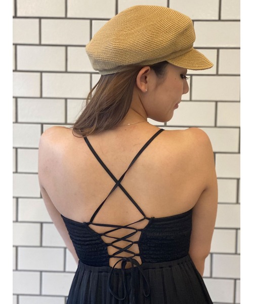 DURAS(デュラス)の「バックレースアップサテンワンピース(ワンピース・レディース・ブラック/カーキ/ベージュ系その他・FREE)」の10枚目の写真