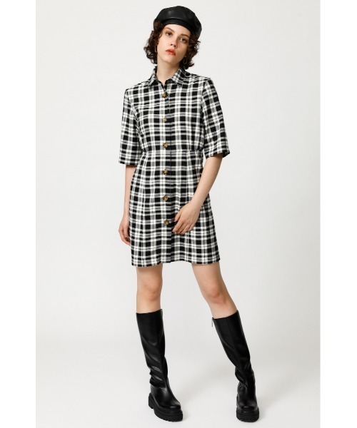 SLY（スライ）の「COLOR PLAID BACK GATHER S/OP バックギャザー ショート ワンピース（ワンピース・レディース・ブラック系その他2/グリーン系その他2/パープル系その他・1/2）」の13枚目の写真