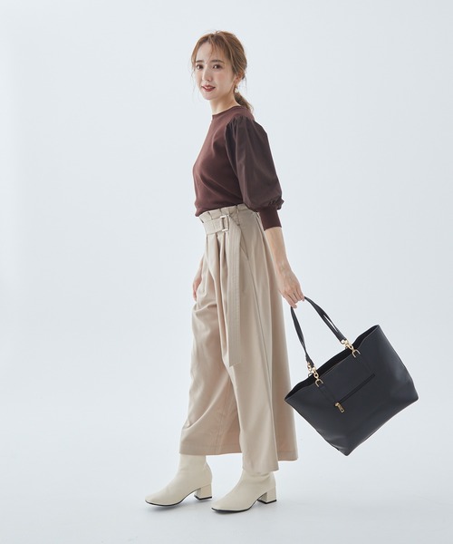 Fabulous Angela（ファビュラスアンジェラ）の「ボリュームスリーブニットトップス（ニット/セーター・レディース・ブラウン/ブラック・FREE）」の21枚目の写真
