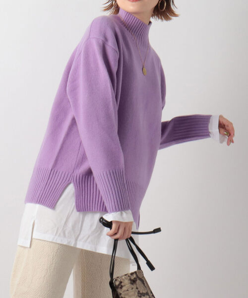 NOLLEY’S（ノーリーズ）の「◇【WEB限定カラーあり】MUSICハイネックプルオーバーニット（ニット/セーター・レディース・アイボリー/ベージュ/ライトグリーン/ブルー/ライトブルー/サックスブルー/ラベンダー/ベビーピンク/ピンク系その他/オレンジ/ホワイト系その他/ピンク系その他2/グレー系その他・38）」の9枚目の写真