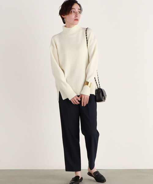 NOLLEY’S（ノーリーズ）の「◇【WEB限定カラーあり】MUSICハイネックプルオーバーニット（ニット/セーター・レディース・アイボリー/ベージュ/ライトグリーン/ブルー/ライトブルー/サックスブルー/ラベンダー/ベビーピンク/ピンク系その他/オレンジ/ホワイト系その他/ピンク系その他2/グレー系その他・38）」の14枚目の写真