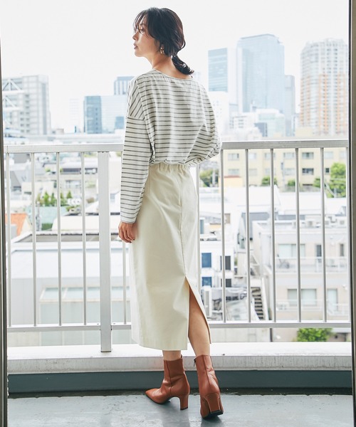 RIVE DROITE（リヴドロワ）の「細見えもキレイ見えも叶う　コーデュロイナロースカート（スカート・レディース・ベージュ/オフホワイト/カーキ・38/36）」の7枚目の写真