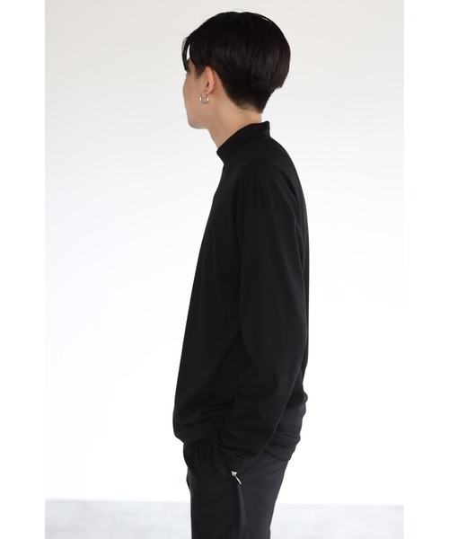 CREARE -LINO-(クレアーレリノ)の「モックネック ロングスリーブ Tシャツ/ロンT インナー(Tシャツ/カットソー・メンズ・ホワイト/ブラック・M/L)」の14枚目の写真