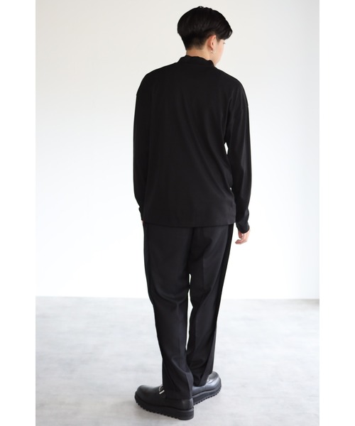 CREARE -LINO-(クレアーレリノ)の「モックネック ロングスリーブ Tシャツ/ロンT インナー(Tシャツ/カットソー・メンズ・ホワイト/ブラック・M/L)」の20枚目の写真