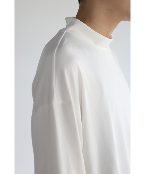CREARE -LINO-(クレアーレリノ)の「モックネック ロングスリーブ Tシャツ/ロンT インナー(Tシャツ/カットソー・メンズ・ホワイト/ブラック・M/L)」の8枚目の写真