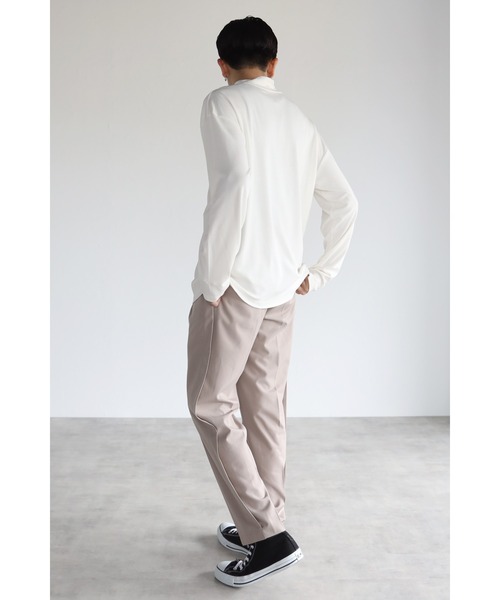 CREARE -LINO-(クレアーレリノ)の「モックネック ロングスリーブ Tシャツ/ロンT インナー(Tシャツ/カットソー・メンズ・ホワイト/ブラック・M/L)」の10枚目の写真