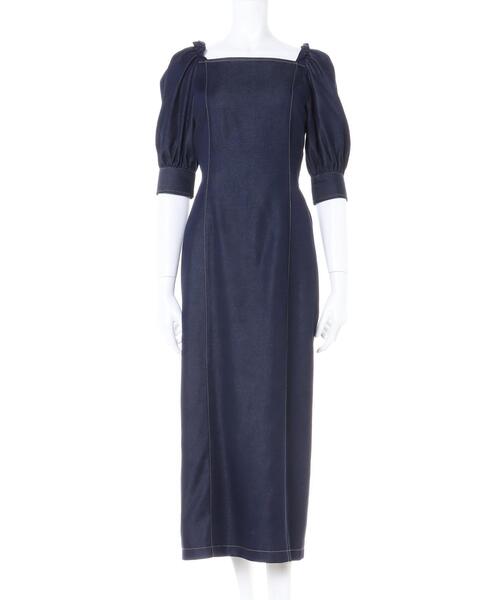 Allamanda（アラマンダ）の「BackレースUPタイトワンピース（ワンピース・レディース・インディゴブルー/その他13/ブラウン系その他2・M）」の5枚目の写真