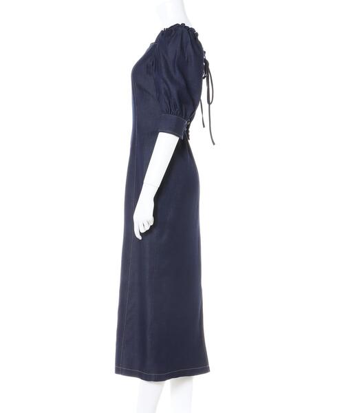 Allamanda（アラマンダ）の「BackレースUPタイトワンピース（ワンピース・レディース・インディゴブルー/その他13/ブラウン系その他2・M）」の4枚目の写真