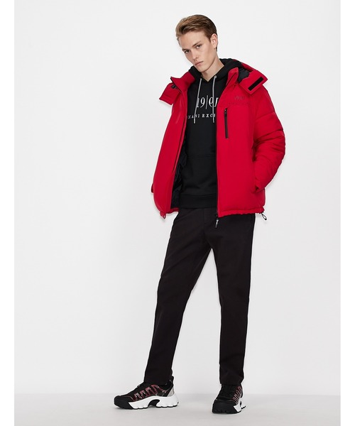 ARMANI EXCHANGE(アルマーニエクスチェンジ)の「【A|X アルマーニ エクスチェンジ】≪30周年記念アイテム≫1991&ロゴ パファーブルゾン フーディ(リサイクルポリエステル)(ブルゾン・メンズ・レッド系その他/ホワイト・X-SMALL/X-LARGE/MEDIUM/LARGE/SMALL)」の11枚目の写真