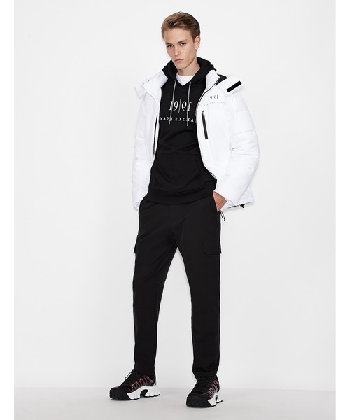 ARMANI EXCHANGE(アルマーニエクスチェンジ)の「【A|X アルマーニ エクスチェンジ】≪30周年記念アイテム≫1991&ロゴ パファーブルゾン フーディ(リサイクルポリエステル)(ブルゾン・メンズ・レッド系その他/ホワイト・X-SMALL/X-LARGE/MEDIUM/LARGE/SMALL)」の3枚目の写真