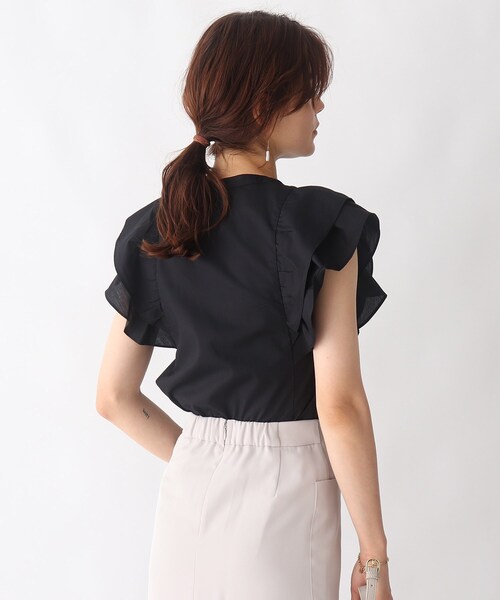 AG by aquagirl(エージーバイアクアガール)の「◆ショルダーフリル比翼ブラウス【WEB限定サイズ】(シャツ/ブラウス・レディース・ブラック/ライトグリーン/ダークブラウン・36/38/40)」の9枚目の写真