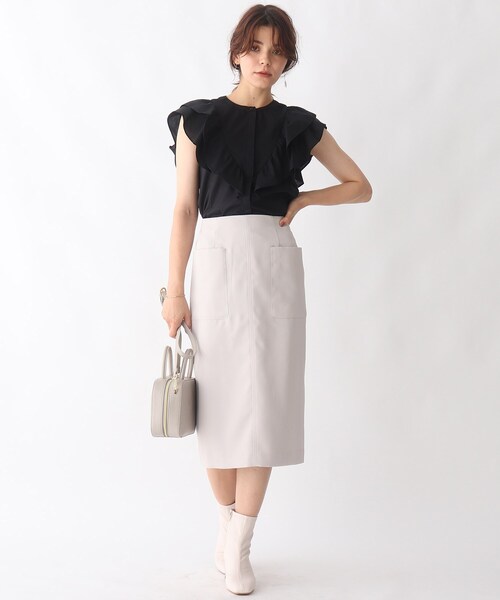 AG by aquagirl(エージーバイアクアガール)の「◆ショルダーフリル比翼ブラウス【WEB限定サイズ】(シャツ/ブラウス・レディース・ブラック/ライトグリーン/ダークブラウン・36/38/40)」の19枚目の写真