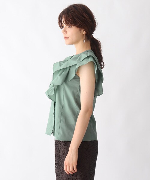 AG by aquagirl(エージーバイアクアガール)の「◆ショルダーフリル比翼ブラウス【WEB限定サイズ】(シャツ/ブラウス・レディース・ブラック/ライトグリーン/ダークブラウン・36/38/40)」の10枚目の写真