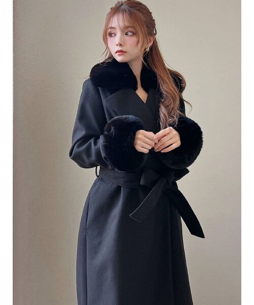 リゼクシー　フラッフィーコート　ブラック RESEXXY フラッフィーコート（ブラック） -ファッション通販