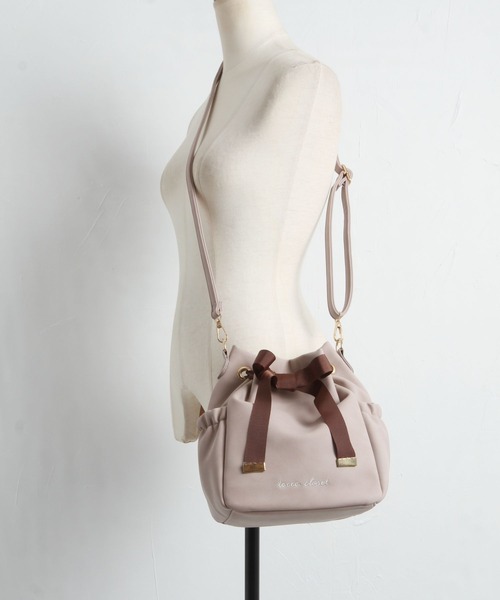 tocco closet(トッコ クローゼット)の「グログランリボン付きtocco closet刺繍入りショルダーバッグ(ショルダーバッグ・レディース・ピンク/アイボリー・FREE)」の20枚目の写真