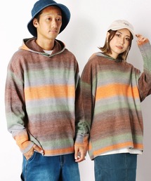 グラデーションカラーワイドパーカ