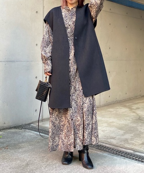 DouDou（ドゥドゥ）の「フラワープリントワンピース（ワンピース・レディース・ブラック/ブラック系その他・FREE）」の12枚目の写真