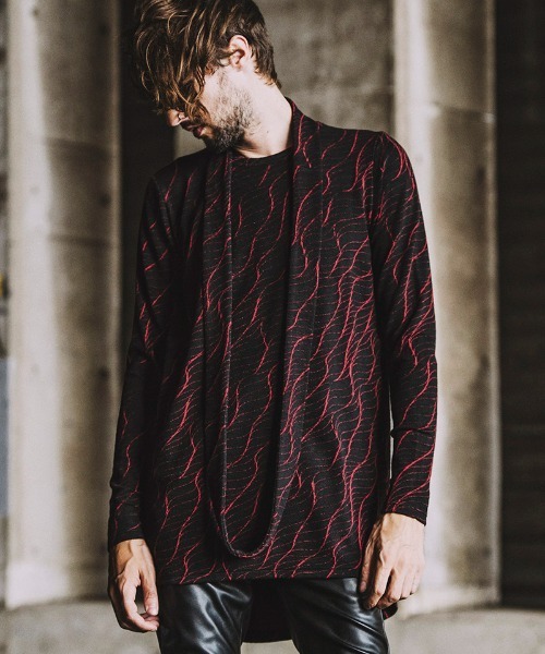 NO ID.(ノーアイディ)の「mlt3585-スヌード付ヘムラウンドロンT(Tシャツ/カットソー・メンズ・レッド/グリーン/ホワイト・2/1)」の22枚目の写真