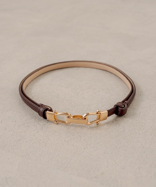 OLIVE des OLIVE（オリーブデオリーブ）の「ビットベルト（ベルト・レディース・ダークブラウン/ベージュ/ピンク・FREE）」の2枚目の写真