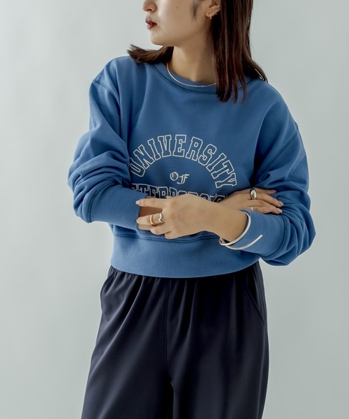 mystic（ミスティック）の「カレッジショートスウェット（スウェット・レディース・アイボリー/ブラック/ブルー・FREE）」の16枚目の写真