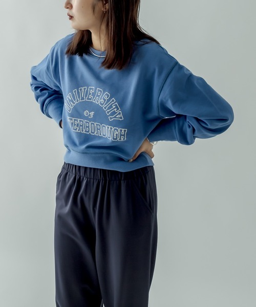 mystic（ミスティック）の「カレッジショートスウェット（スウェット・レディース・アイボリー/ブラック/ブルー・FREE）」の19枚目の写真