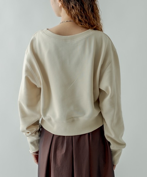 mystic（ミスティック）の「カレッジショートスウェット（スウェット・レディース・アイボリー/ブラック/ブルー・FREE）」の9枚目の写真